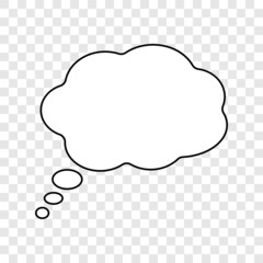Speech bubble isolated on transparent background. Vector illustration.