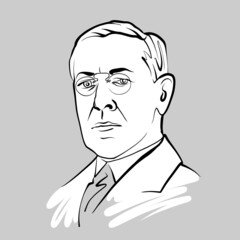 Woodrow Wilson modern vector drawing