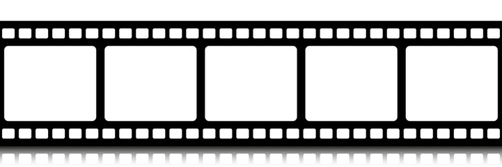 Vector blank film strip. Film strip icon with shadow. Vector illustration.