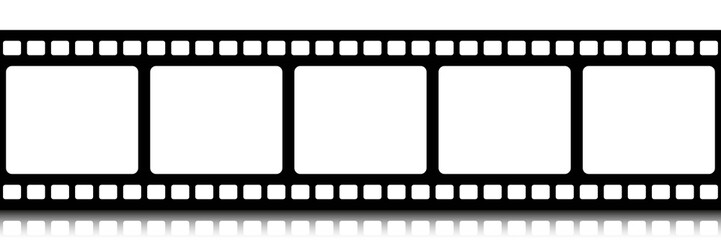 Vector blank film strip. Film strip icon with shadow. Vector illustration.