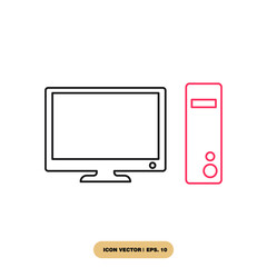 pc icons  symbol vector elements for infographic web