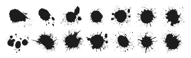 Ink drops and splashes drip splash - obrazy, fototapety, plakaty