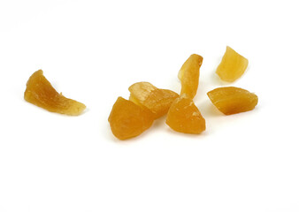 Candied ginger isolated on white background