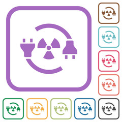 Nuclear energy simple icons