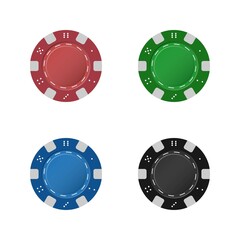 Casino chips set isolated on white background. Betting chip. Vector illustration.