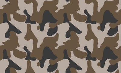 Fototapeta premium Texture military camouflage repeats seamless Vector Pattern For fabric, background, wallpaper and others. Classic clothing print. Abstract monochrome seamless Vector camouflage pattern. 