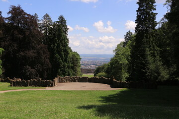 Blick auf den Bergpark Wilhelmshöhe in der Nähe der Stadt Kassel	