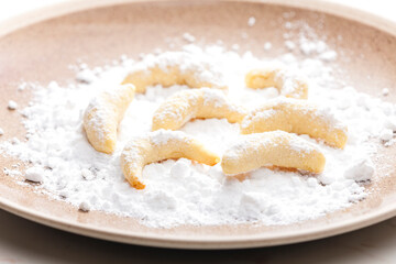 still life of christmas vanilla cookies