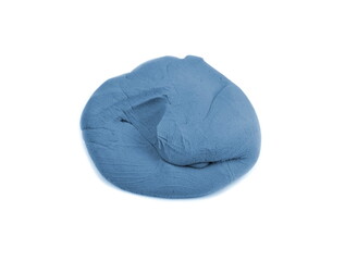Blue Plasticine ball isolated on the white background