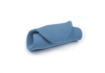 Blue Plasticine ball isolated on the white background