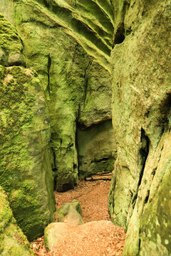 The rock labyrinth on the Mullerthal Trail, Luxembourg