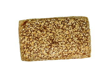 bread with seeds on white top view