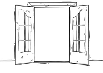 sketch of a door - window