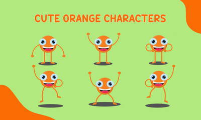 Cute orange chacarters, suitable for children's books, food and beverage products, or educational content