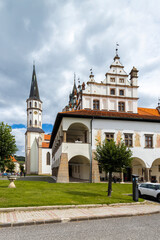 Naklejka premium Old Town Hall and St. James church in Levoca, UNESCO site, Slovakia