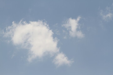 Fototapeta na wymiar Beautiful white clouds in the blue sky in early summer.