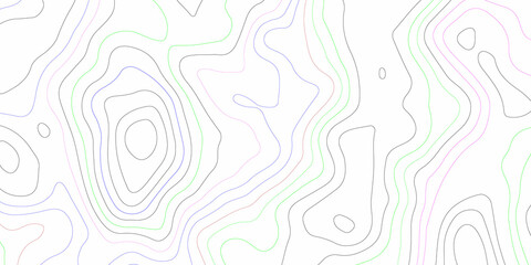 Abstract background with multicolor lines in topography and geography background .Modern design conditional geography scheme and the terrain path, vector illustration of topographic line contour map .