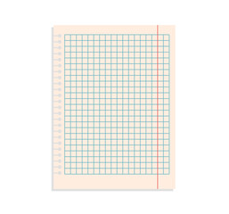 Blank sheet paper and white lined paper on white background flat vector illustration.