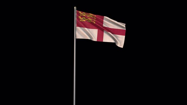 Sark flag, 4k video background is transparent