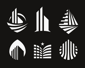 Abstract building business logo template. Modern city architecture emblem.