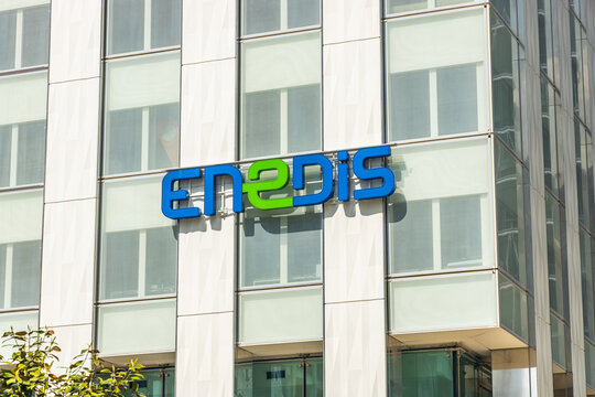Enedis tower, the headquarters of the French company in La Defense business district in Paris France