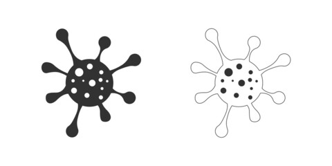 Virus bacteria icon. Dangerous covid virus concept. Isolated vector illustration.