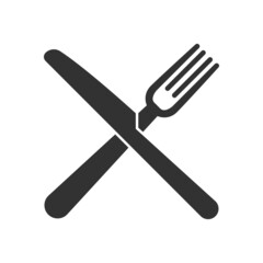 Fork and knife icon vector isolated on white background.