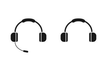 Headphones icon isolated on white background. Vector illustration.