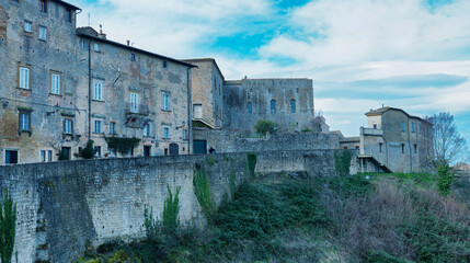 Volterra, Italy. Ancient medieval buildings on a winter day