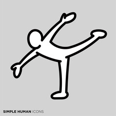 シンプルな人間のアイコンシリーズ　「喜び舞い滑る人」