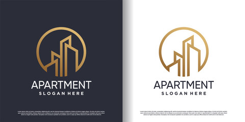 Building construction logo design for business with creative modern concept Premium Vector