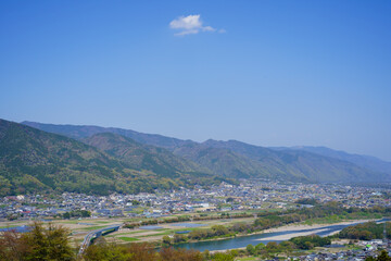 町並み(東みよし町、三好市)　桜ヶ丘公園からの眺望(徳島県三好市)