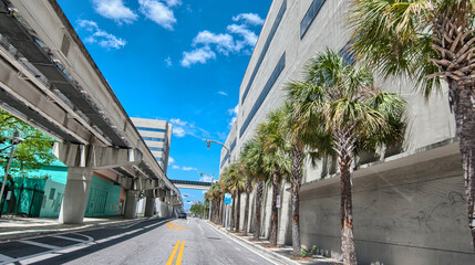 Miami, Florida. Beautiful street colors and architecture in winter season