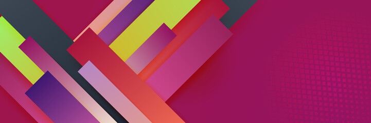 Orange and green abstract banner background