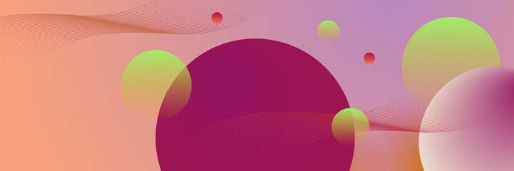 Orange and green abstract banner background