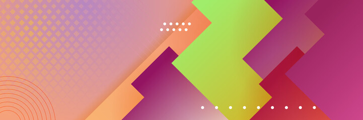 Orange and green abstract banner background