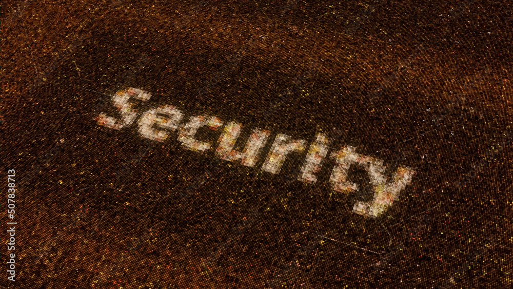Poster abstract technological background with a word security, concept of hacking and cyber attacks. animat