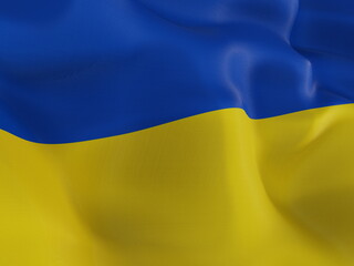 Ukraine National Flag Waving isolated on White Background