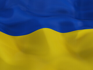 Ukraine National Flag Waving isolated on White Background