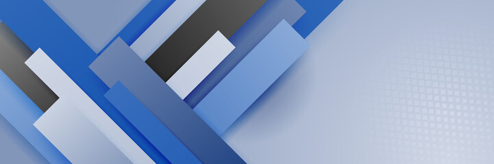 Blue and black abstract banner background