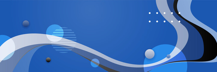 Blue and black abstract banner background