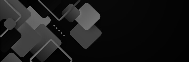 Black abstract banner background
