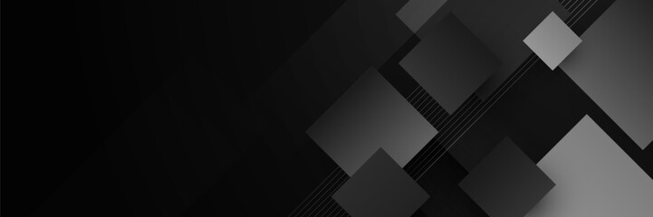 Black abstract banner background