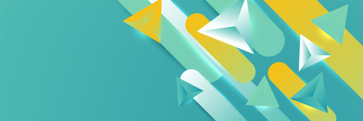 Green and yellow abstract banner background