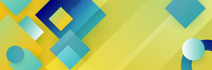 Green and yellow abstract banner background