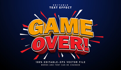 3D Game Over! text effect - Editable text effect