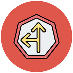 Go Straight Or Left Icon