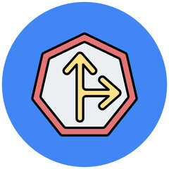 Go Straight Or Right Icon