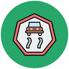 Slippery Road Icon