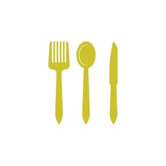 Spoon and fork icon symbol vector